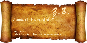 Zombai Barnabás névjegykártya